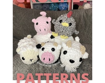 No-Sew Farm Animal Crochet Patterns: Cow, Pig, Goat, Sheep, and Chicken