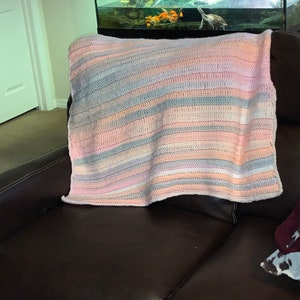 Crochet Pattern: Rib Stitch Throw Blanket Crochet Throw Blanket, Crochet Blanket, Crochet Blanket Pattern, Rib Stitch Blanket image 2
