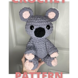 Valentine&#39;s Koala Crochet Pattern- Koala Bear with hearts on the hands and feet crochet pattern