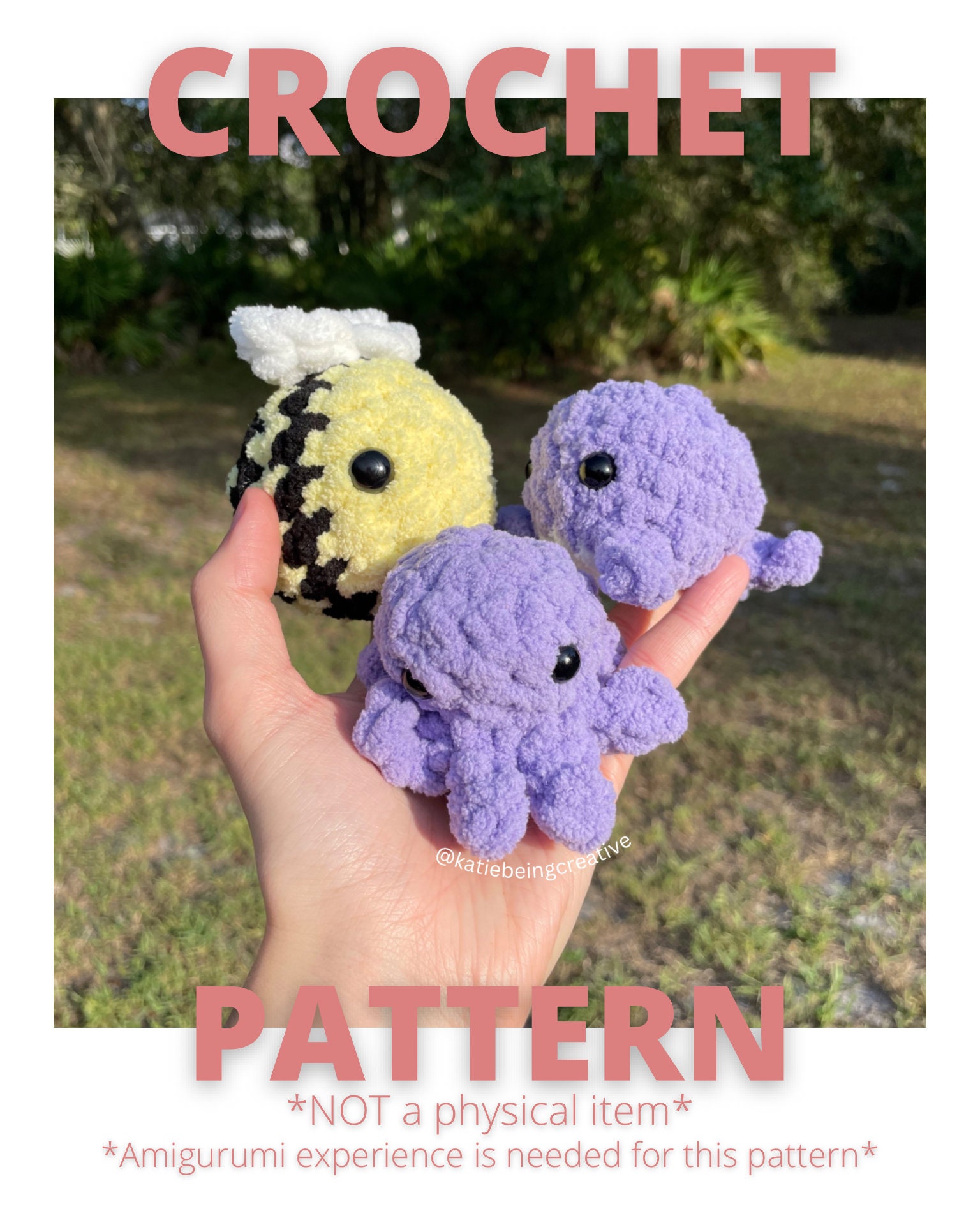 PLOXGLEM 2PCS Cartoon Octopus Design Crochet Kit for Beginners