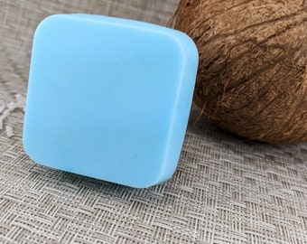 Blue Coconut Handmade Soap, Large Square Bar Soap, Shea Butter, Mango Butter Soap, Double Butter Soap, Tropical Coconut, Coconut Soap,Square