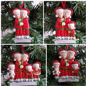 Personalised Christmas Tree Decoration Pyjama Family Christmas Tree Ornament