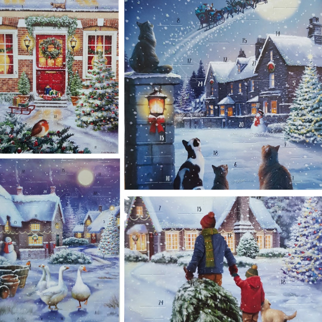 Luxury German Christmas Card Advent Calendar Card Vintage Style ...