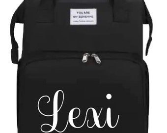 Little Star Embroidered Personalized Baby Diaper Bag Backpack with Pull-Out Changing Station