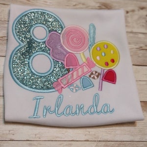 Candy Embroidered Birthday Shirt