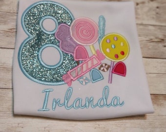 Candy Embroidered Birthday Shirt