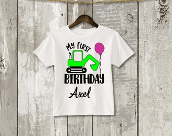 My First Birthday Digger Shirt