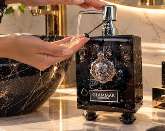 Skull Soap Dispenser: Luxury Gothic Bathroom Decor, Halloween Gift