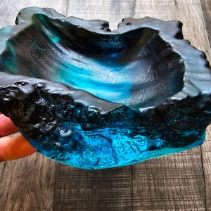 Blue Resin Cigar Ashtray, Men Gift, Personalized Accessory