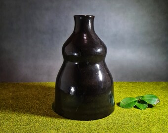 Glasierter Keramiktopf Handgemacht, Schwarze Keramikvase, Vase im japanischen Stil für Blumen, Wasser, Dekor, Geschenk für Zuhause, Tischdekoration, Keramik