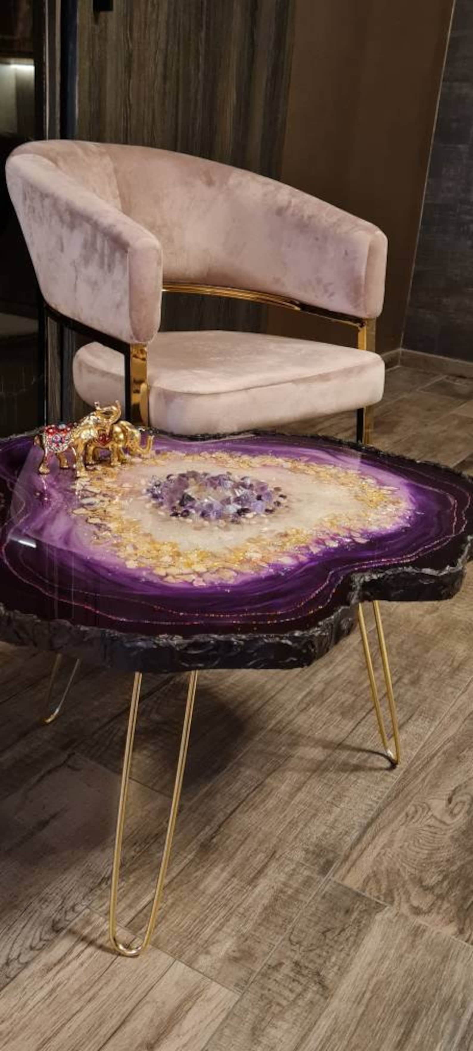 Geode Amethyst Coffee Table Custom Epoxy Table Unique Live Etsy