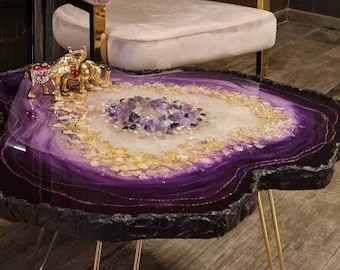 Table basse bois et resine epoxy - Mobilier design, décoration d'intérieur