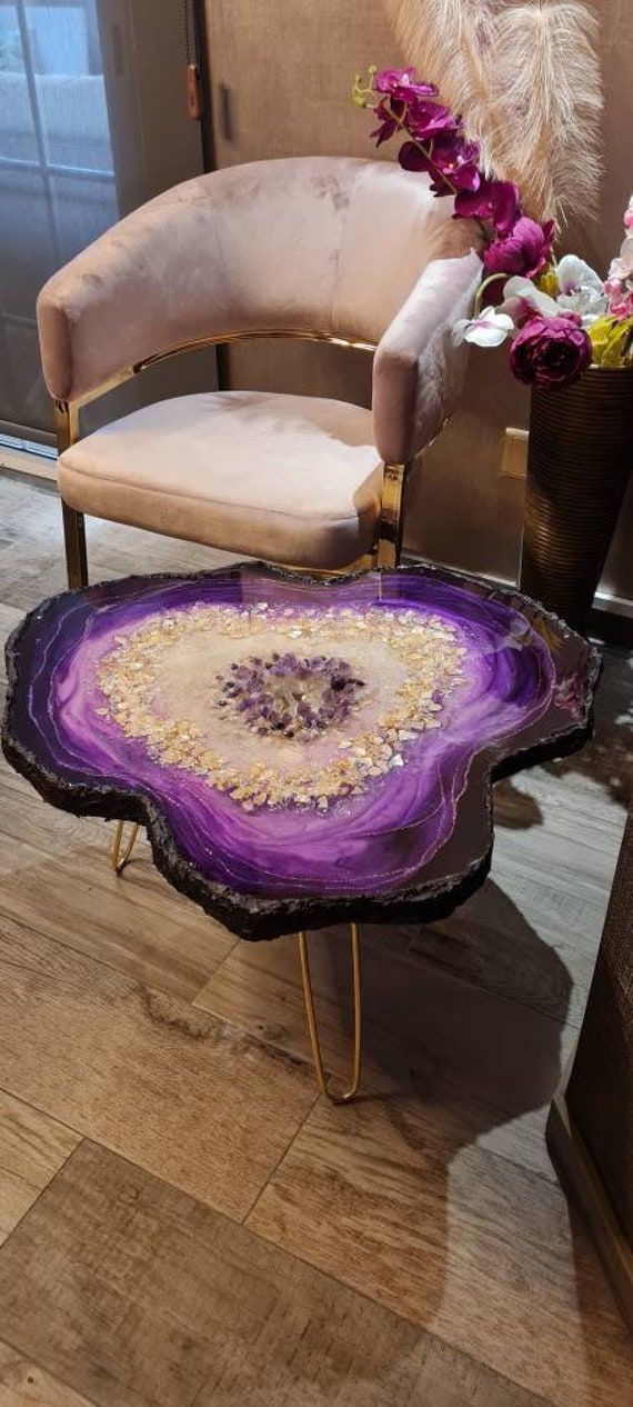 Table basse époxy îlot - Meubles époxy disponibles chez OH MY DEER
