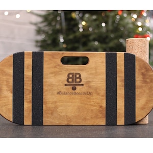 Wooden handmade Balance Board with cork roller