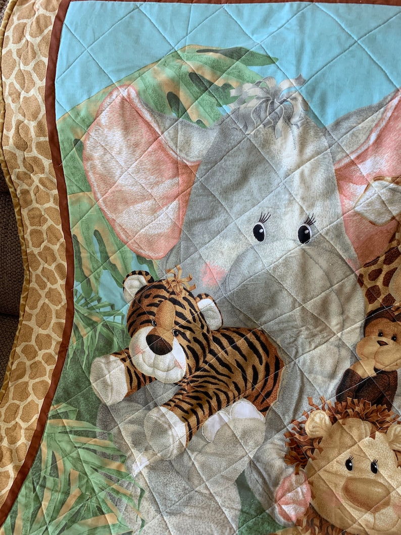 Jungle Animals Baby Quilt - Etsy