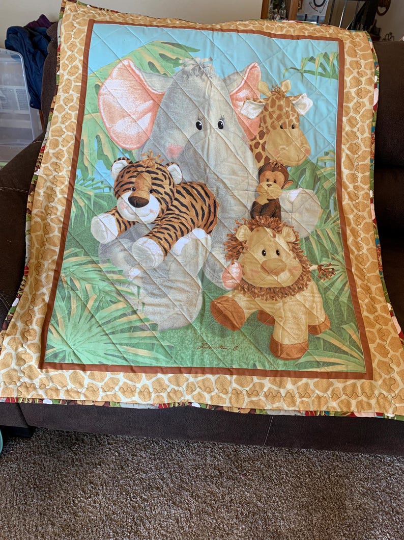 Jungle Animals Baby Quilt - Etsy