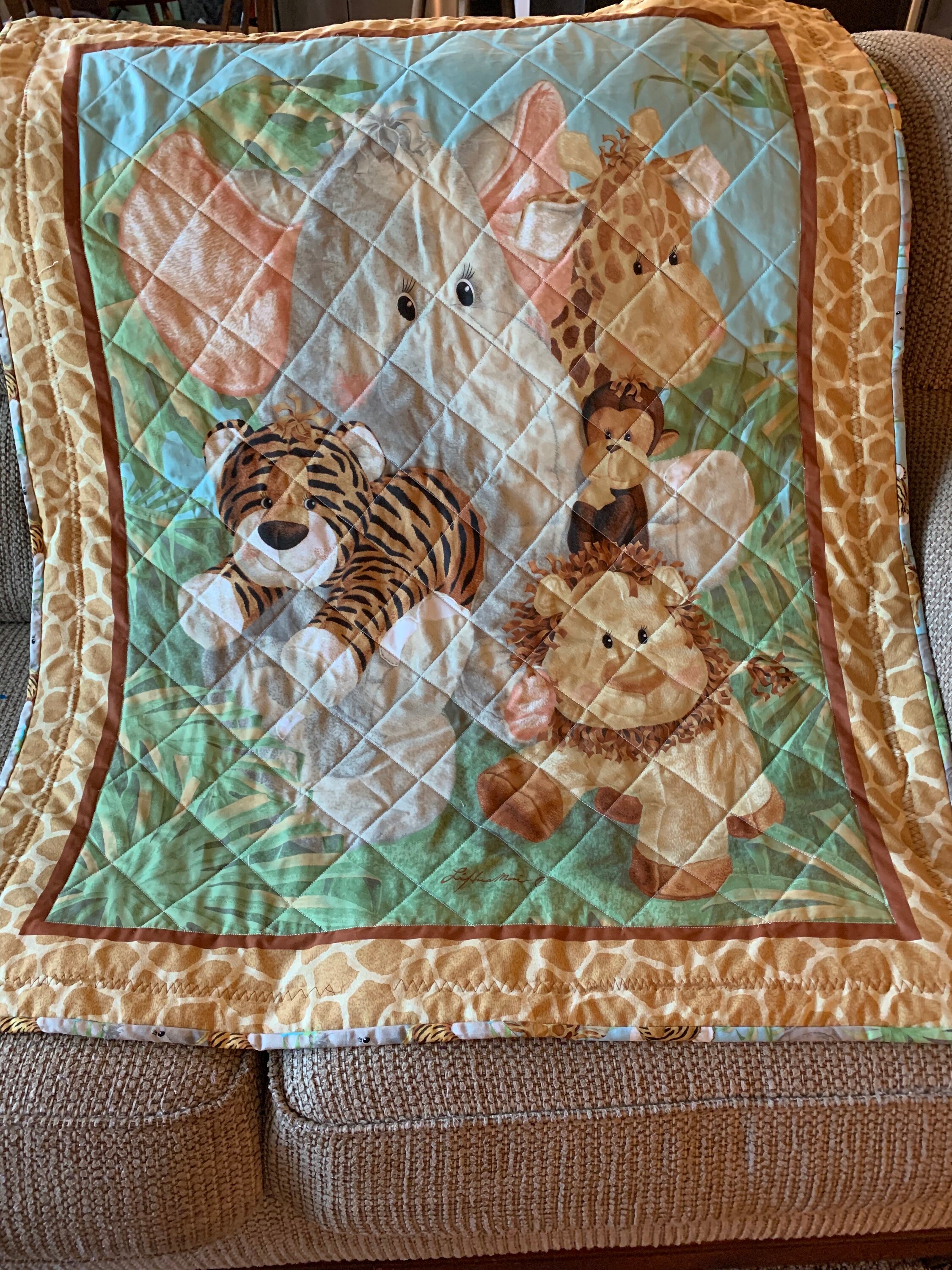 Jungle Animals Baby Quilt - Etsy