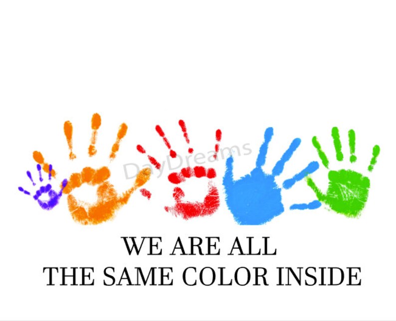 We Are All The Same Color Inside Clipart Instant Download Etsy