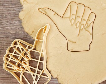 Thumb Up Thumbs Up Good Job Ok Okay Hand Fingers Woman Long Nails Female Cookie Cutter Pastry Fondant Dough Biscuit