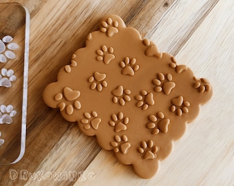 Paw Paws Animals Pet Dog Cat Lovely Footprint - Embosser Stamp for cookies, Cake Decorating, Deboss, Fondant, Cupcakes