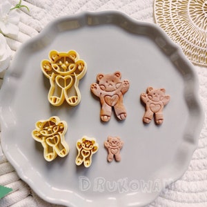 Bär Plüschtier Kind süß glücklich Polymer Clay Cutter für Ohrringe Schmuck machen Micro Cutters Stempel Ton Werkzeuge Dekoration Art Craft