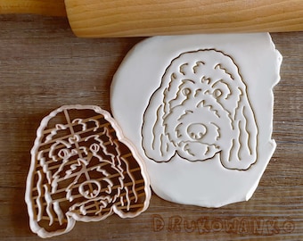 Goldendoodle Labradoodle Pies Twarz Ciało Pies Parson Piesek Piesek Zwierzę Domowe Foremka do ciastek Ciasto Fondant Ciasto Biszkoptowe