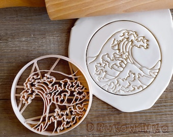 Wave Ocean Water Salt Surfer Vacation Bubbles Sea Water Tsunami Surfer Windsurfing Cookie Cutter Pastry Fondant Dough Biscuit