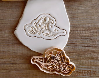 Ocean Wave Water Salt Surfer Vacation Bubbles Sea Water Cookie Cutter Pastry Fondant Dough Biscuit