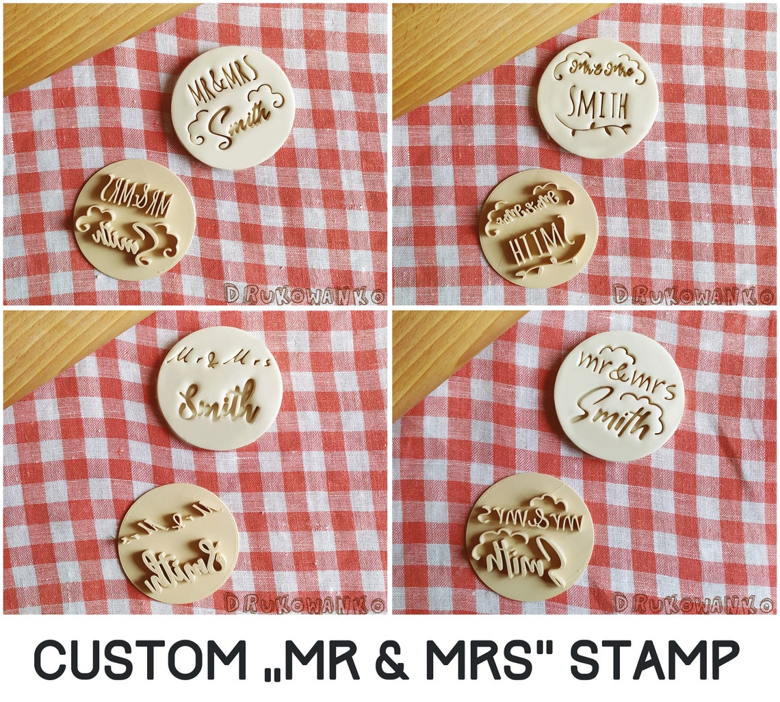 Custom MR & MRS Cookie Cutter Stamp Pastry Fondant Dough Etsy