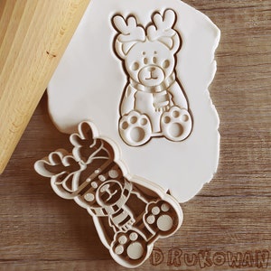 Dolce orso renna taglierina per biscotti natalizi pasticceria pasta fondente biscotto
