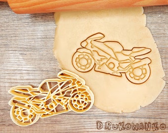 Moto Coches Carrera De Velocidad Vista Frontal Vehículo Bólido Deporte De Motor Circo Campeonato Mundial Cortador De Galletas Pastelería Pasta De Azúcar Galleta