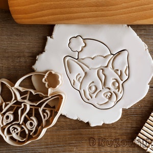 Chihuahua Mexico Christmas Hat Dog Doggy Pet Animal Cookie Cutter Pastry Fondant Dough Biscuit