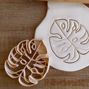 Set of 3 Monstera Deliciosa Leaves Leaf Plant Nature Swiss Cheese Plant Tropical Cookie Cutter Pastry Fondant Dough Biscuit