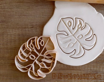 Set of 3 Monstera Deliciosa Leaves Leaf Plant Nature Swiss Cheese Plant Tropical Cookie Cutter Pastry Fondant Dough Biscuit