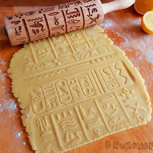 Hiërogliefen piramiden Egypte deegroller reliëf, koekjes, koekje, roller, lasergegraveerd, cadeau, kerstmis, fondant, deeg, koekje, gebak