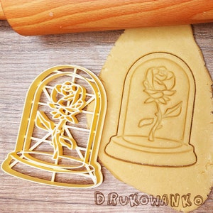 Rose In Glass Flower Romantic Couple Love Spring Meadow Flowers Petal Petals Nature Natural Cookie Cutter Pastry Fondant Dough Biscuit