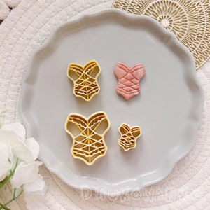 Corset Bodice Stays Lingerie Sexy 2 Polymer Clay Cutter For Earring Jewelry Making Micro Cutters Stamp Clay Tools Decoration Art Craft