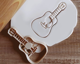 Guitarra clásica música arte instrumento cortador de galletas pastelería fondant masa galleta