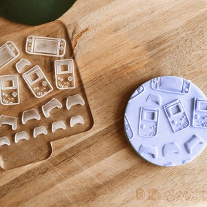 Console Games PC Playing Fun Pad - Embosser Stempel für Kekse, Tortendekoration, Deboss, Fondant, Cupcakes