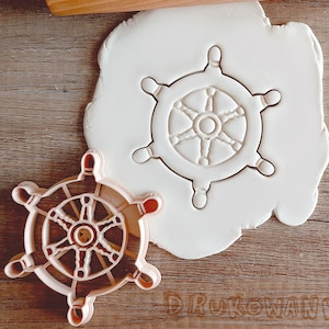 Ship Steering Wheel A Helm Sea Ocean Water Sail Sailing Captain Medieval Fantasy RPG Cookie Cutter Pastry Fondant Dough Biscuit