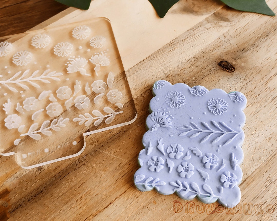 Spring Flowers Nature Grass Forest - Embosser Stamp for Cookies, Cake ...