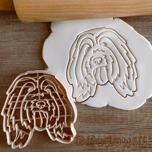 Bearded Collie Set Dog Face Body Parson Dog Doggy Pet Animal Cookie Cutter Pastry Fondant Dough Biscuit