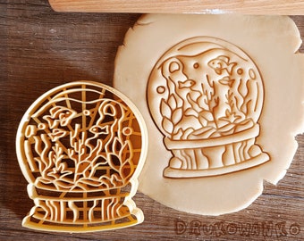 Aquarium Goldfish Pet Animal Glass Plants Decoration Fishbowl Fish Tank Home Nature Sweet Cookie Cutter Pastry Fondant Dough Biscuit