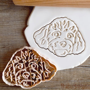 Cavachon Dog Doggo Animal Pet Friend House Cortador de Biscoitos Massa Fondant Biscoito