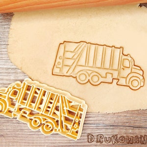 Śmieciarka, samochód miejski, usługi czyszczenia pojazdów, plac budowy, silnik Bolid, foremka do ciastek, ciasto, ciasto fondantowe, ciastka