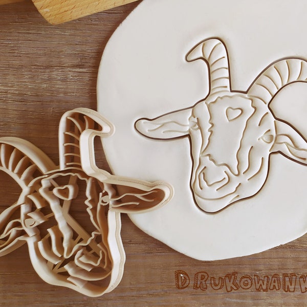 Cornes de chèvre Animaux de la ferme Happy Evil à l'emporte-pièce Pâtisserie Fondant Pâte à biscuits