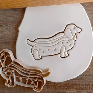 Teckel Hot Dog Long Side Body Basset Dogs Visage Emporte-pièce Pâtisserie Fondant Pâte Biscuit