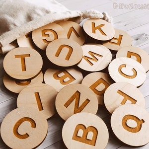 Letras del alfabeto completo Juego de memoria de madera Emparejamiento de niños pequeños Aprendizaje educativo Montessori Educación en el hogar Niños