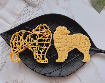 Pastor australiano, perro pastor, cuerpo completo, mascota, perro, perrito, amigo, familia, hogar, cortador de galletas, masa de fondant, galleta