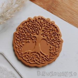 Árbol celta, jardín mágico, naturaleza, círculo eslavo, vikingo, Odín - Sello en relieve para galletas, decoración de pasteles, relieve, fondant, cupcakes